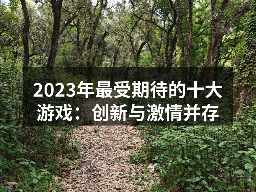 2023年最受期待的十大游戏：创新与激情